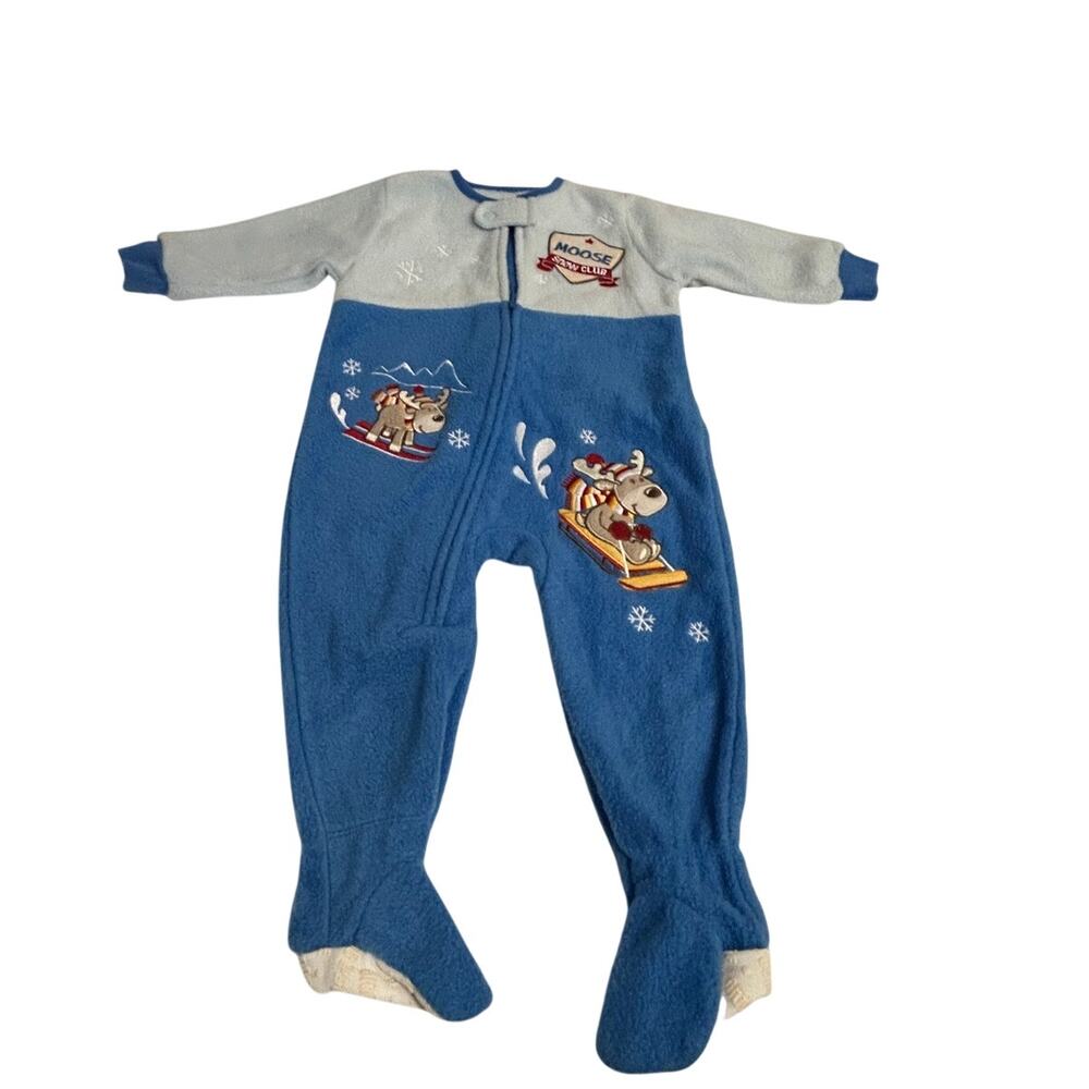 Okie Dokie sz 18 mth NWT Moose Snow Club fleece pajama sleeper